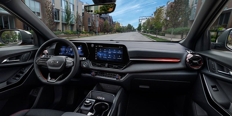Close up view of the dashboard of the 2025 Chevrolet Equinox from the passenger seat point of view